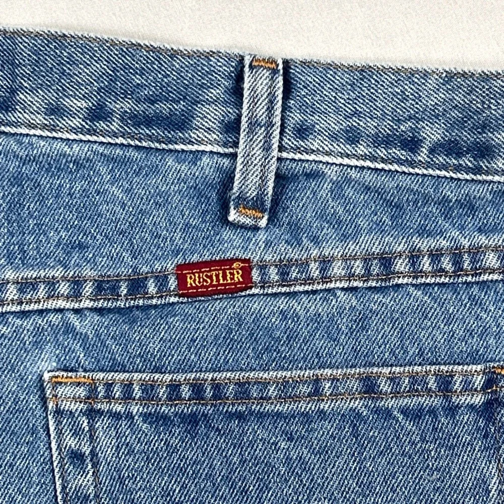 Rustler Cut Off Denim Jean Shorts Mens 40 Blue Cotton Jorts Grunge Gorpcore